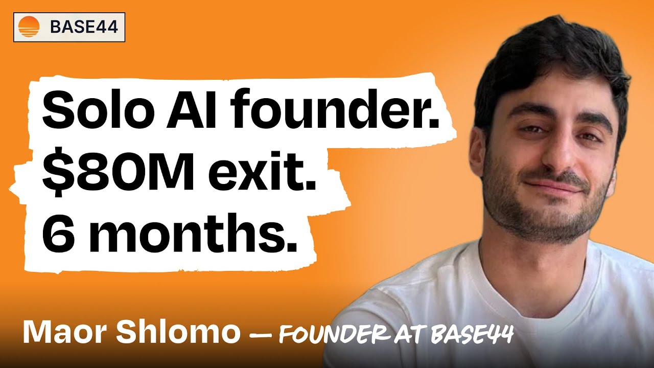Maor Shlomo, founder of Base44, on Lenny's Podcast: solo founder, $80M exit, six months.